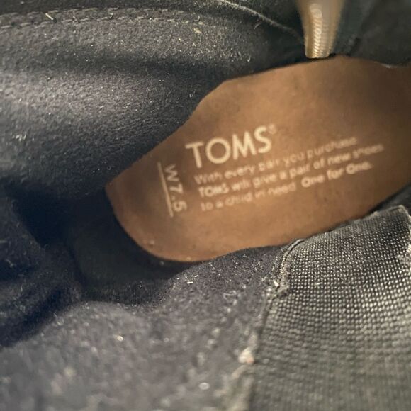 Toms Majorca Black Mesh Block Heel Booties Size 7.5 - Picture 8 of 9